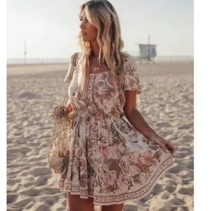 Spell & The Gypsy Jungle Floral boho Mini Dress with Pockets size XS